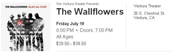 The Wallflowers Ventura Theater Ticket