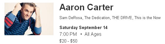 aaron carter live at the chance Sept 14 2013